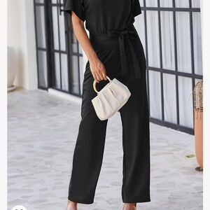 Black never worn tie jumpsuit